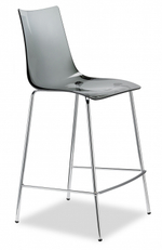 Стул барный прозрачный Scab Design Zebra Antishock, серый