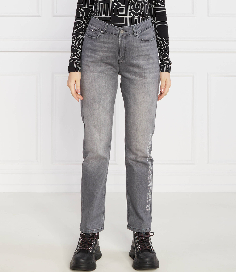 Джинсы rhinestone logo jeans Karl Lagerfeld - серый(235W1103)