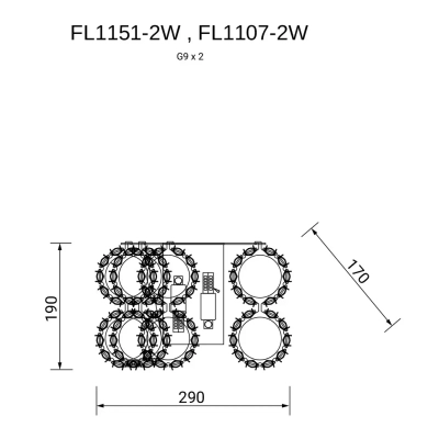 Бра Brilliance Chrome FL1107-2W, G9х2