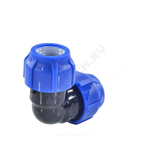 Отвод компрессионный ПЭ Дн 50х90гр Ру16 VALFEX 121001215050