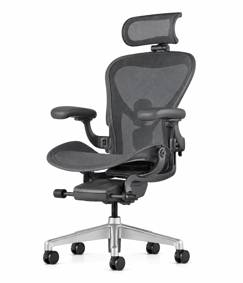 Кресло Herman Miller Aeron Graphite Polished Aluminium, размер B