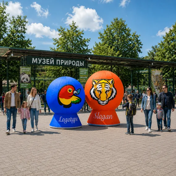 Рекламный шар на стойке