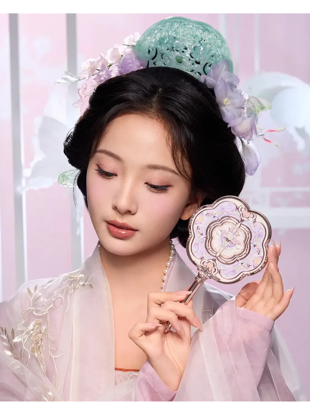 Ручное зеркало Flower Knows Butterfly Cloud Collar Hand Mirror - Hibiscus Lilac