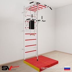 Шведская стенка Sv Sport усиленная 6464 (Турник рукоход/Брусья/Канат/Трапеция/Мат 1м)