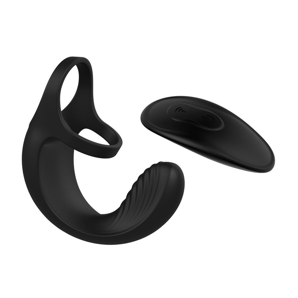 Эрекционное кольцо с вибрацией и стимуляцией мошонки Vibrating Ball Cradle (Цвет: черный)