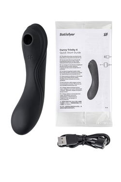Вакуум-волновой бесконтактный стимулятор клитора Satisfyer Curvy Trinity 4, чёрный