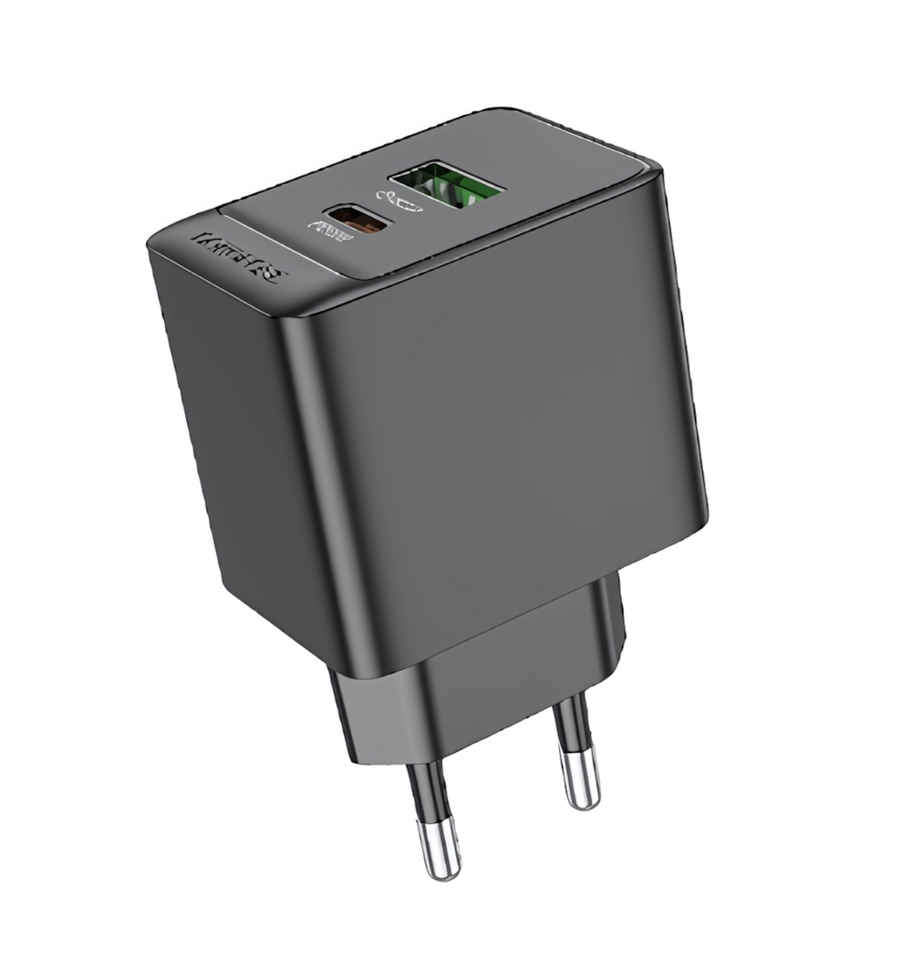 Зарядное устройство Borofone BAS14A PD20W+QC3.0 3A Type-C+USB Black