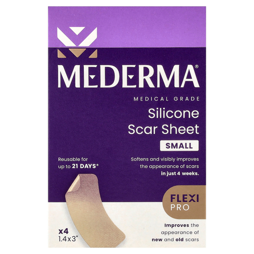 Mederma, силиконовые простыни от шрамов, маленькие, 4 шт.
