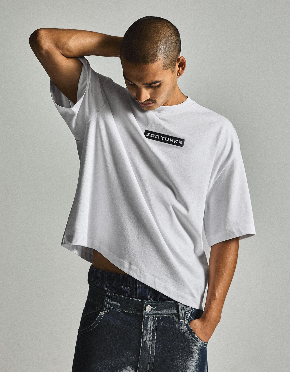 Мужская футболка boxy fit с коротким рукавом ZOO YORK X BERSHKA - BERSHKA