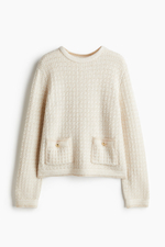 Ажурный джемпер с накладными карманами - H&M
