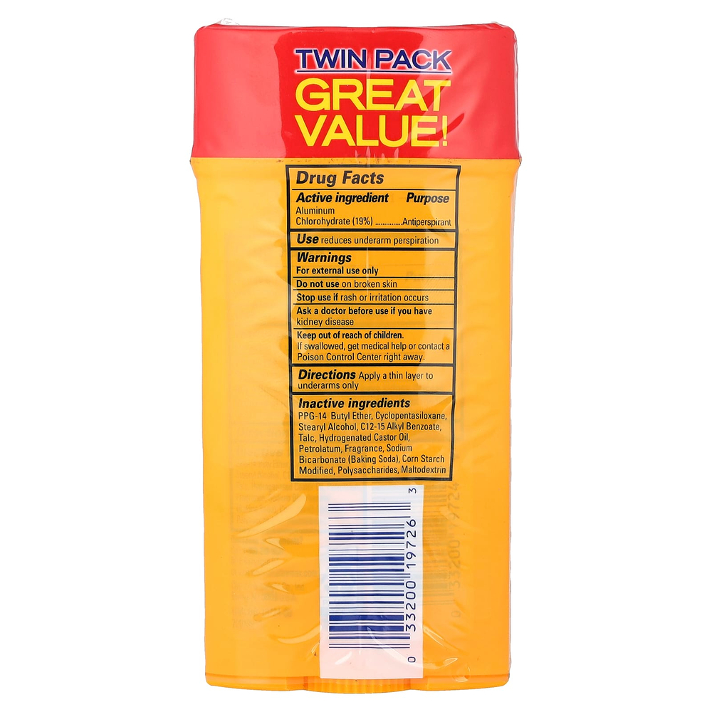 Arm & Hammer, UltraMax™, твёрдый дезодорант-антиперспирант, свежесть, 2 шт. по 73 г (2,6 унции) в упаковке