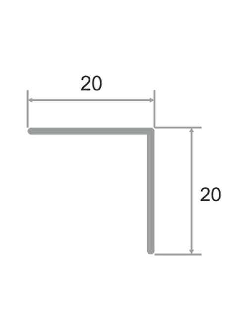 Угол 20*20мм остр. "DO-1" 2,7м Серебро мат. анод. ал.