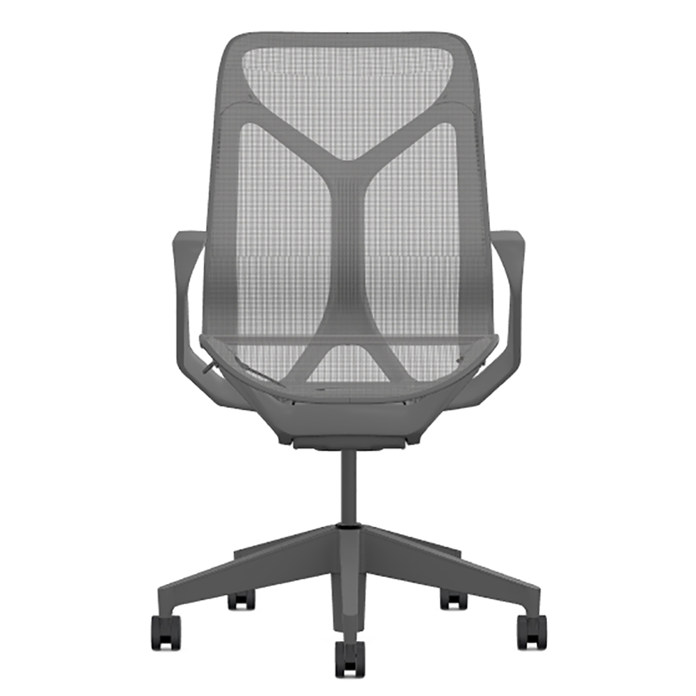 Кресло Herman Miller Cosm, средняя спинка, цвет Carbon, нерегулируемые подлокотники