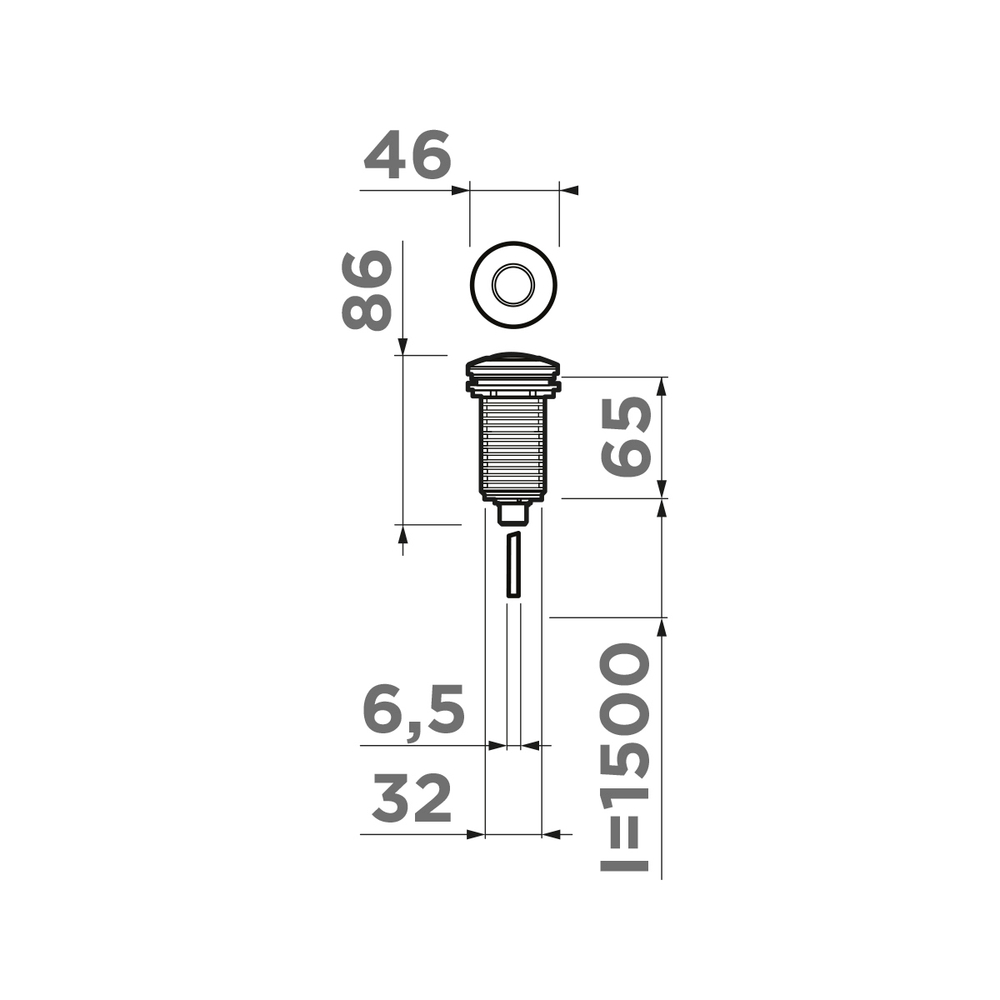 Пневматическая кнопка для измельчителя Omoikiri SW-01-AB022