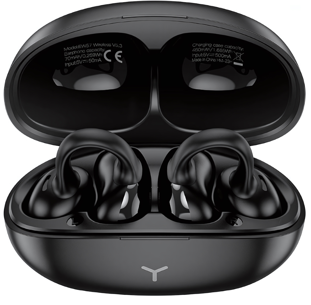 Bluetooth - гарнитура HOCO EW57, TWS вкладыши клипса, BT5.3, 70/450mAh Galaxy Black