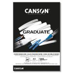 Альбом для смешанных техник Graduate 120 г/м², A4 21х27.9 см, склейка с одной стороны 20 л, черная бумага, Canson C400110386