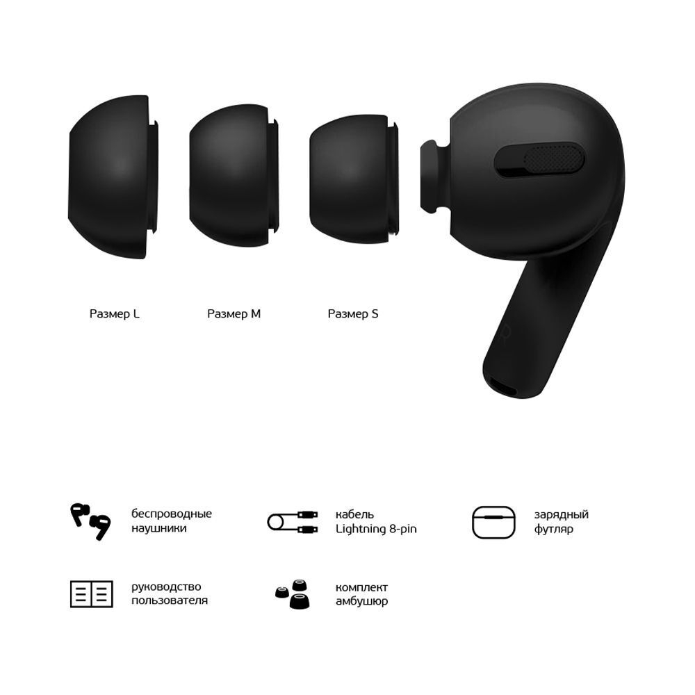 Наушники Deppa TWS-Air Pro Black с беспроводной зарядкой