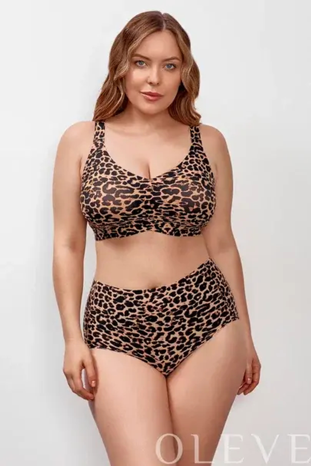 LB6131 Бюстгальтер Plus-size OLEVE (leopard разноцветный XL)