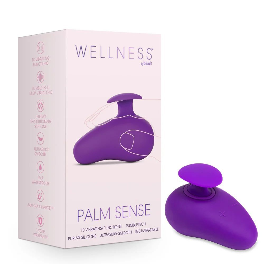 Фиолетовый клиторальный вибромассажер Palm Sense