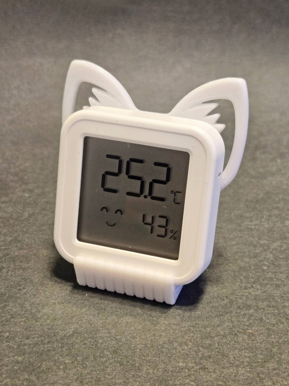 Настольный держатель термометра-гигрометра Tuya с "ушками", 3D печать, белый