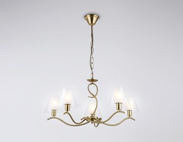 Подвесная люстра 5*Е14 LH57091/5 BS/FR латунь/белый матовый High Light Modern Ambrella