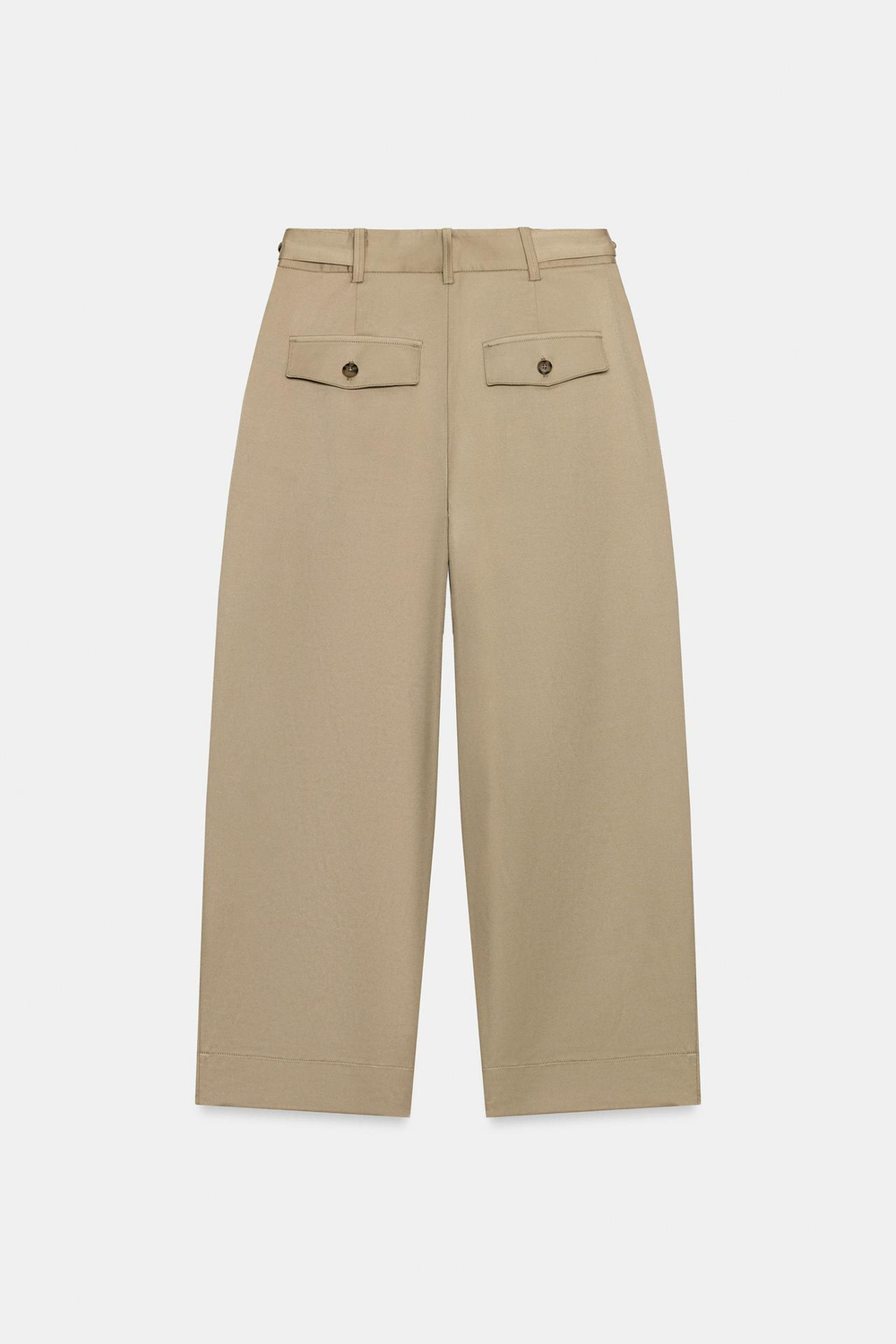 ZARA БРЮКИ С РЕГУЛИРУЕМЫМ ПОЯСОМ, ПЕСОЧНЫЙ