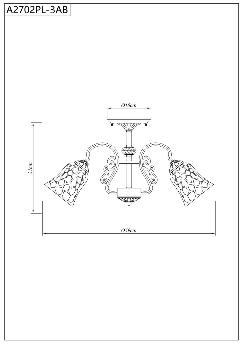 Люстра потолочная Arte Lamp Nicole A2702PL-3AB