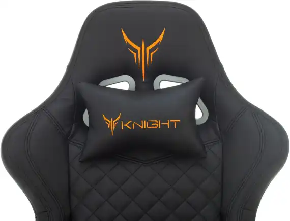 Кресло игровое Knight Armor черный ромбик экокожа с подголов. крестов. металл