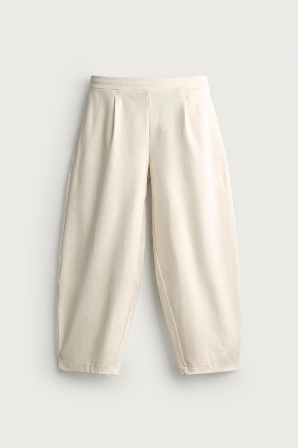 ZARA ТРИКОТАЖНЫЕ БРЮКИ BALLOON FIT, ЭКРЮ
