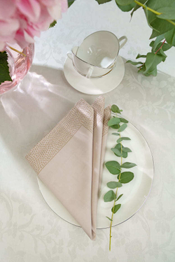 Скатерть 160x225 и 8 салфеток Vallesusa Chromo Satin Beige