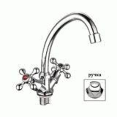 смеситель кухня LEDEME крест гайка керамика (цинк) L4926