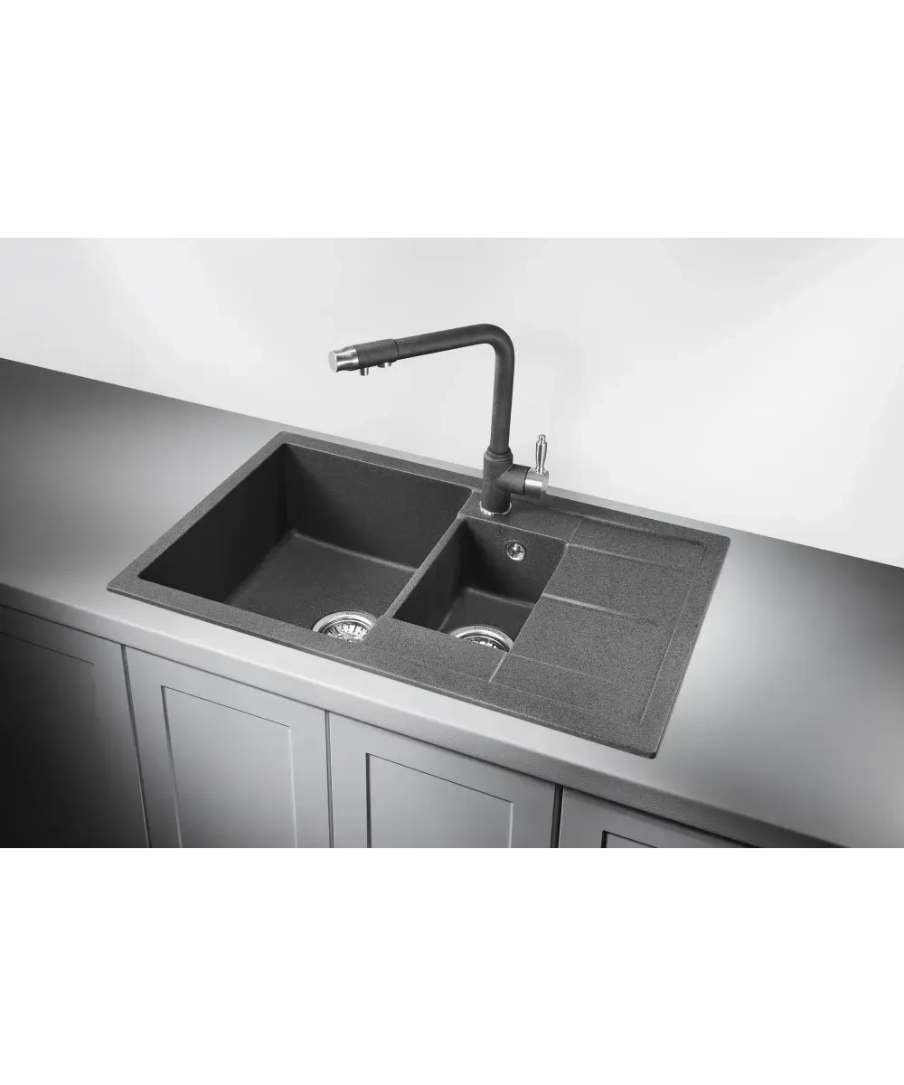 Кухонная мойка Kuppersberg MODENA 60 NL 1,5B1D DARK ROCK фото 2