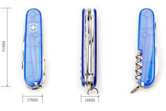 Ножи Victorinox Мод. Climber Blue Trans (91мм) - 14 функций