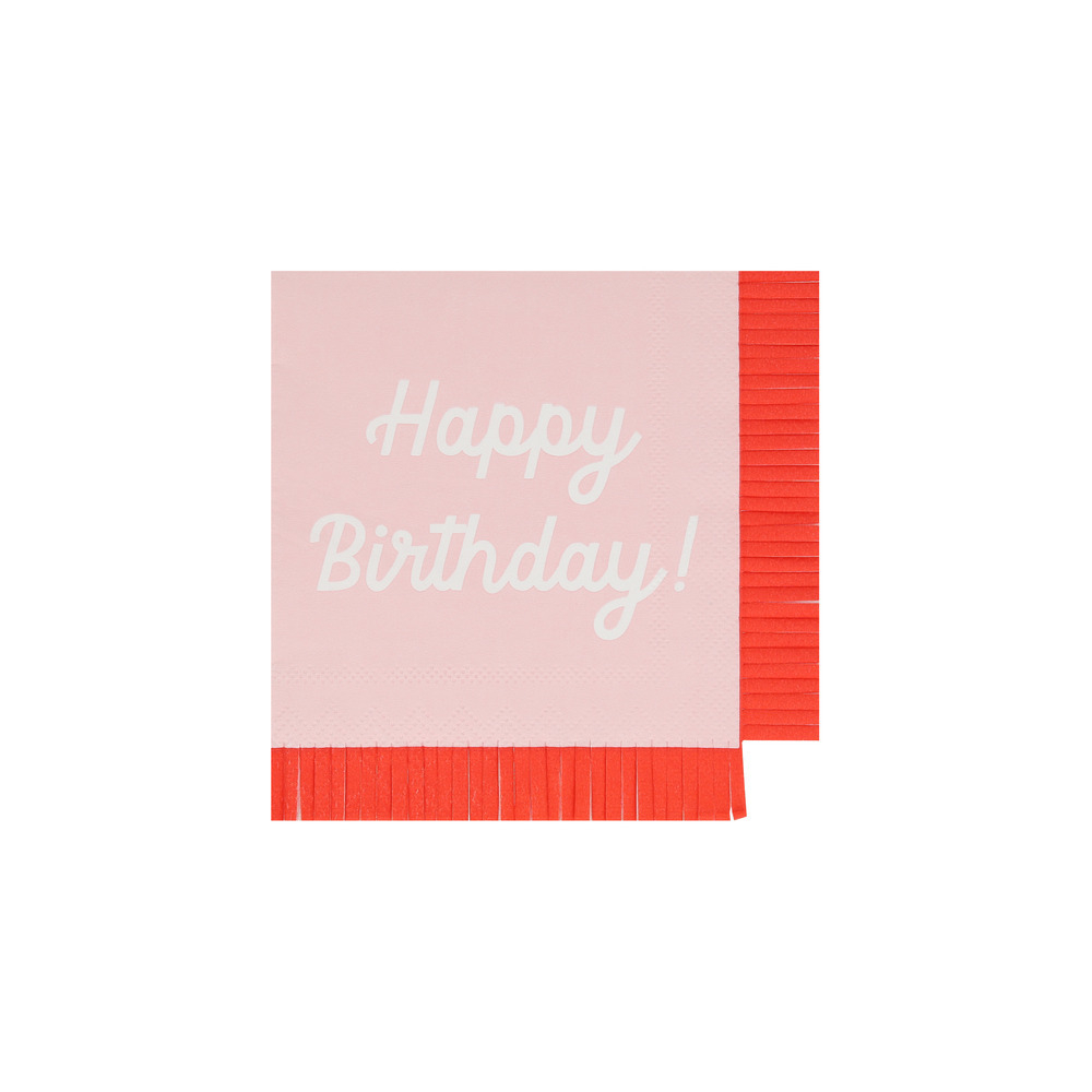 Салфетки маленькие цветные "С Днем Рождения" [Happy Birthday] 16 шт. (12,7 x 12,7 см)