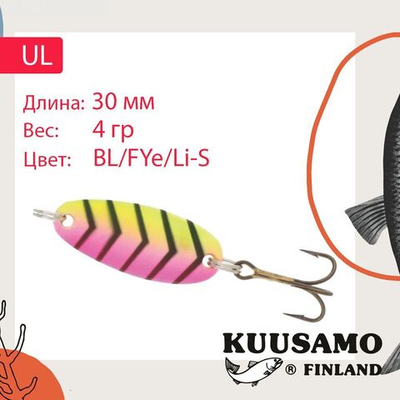 Блесна для рыбалки UL 1 30/4,0 BL/GR/FYe/FR-C