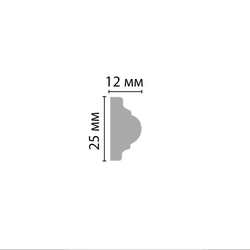 Молдинг гладкий Decomaster 97012F гибкий 25х12х2400мм