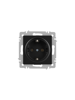 Розетка 1-м СП Accent 6-202-05 16А IP20 250В 2P+E Schuko антрацит Intro Б0063693