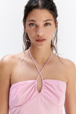 Хлопковый топ со шнуровкой на шее - H&M