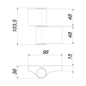 Петля дверная для профильных дверей PUNTO IN-U2B1-120-2 RAL 9016 белый /60257/