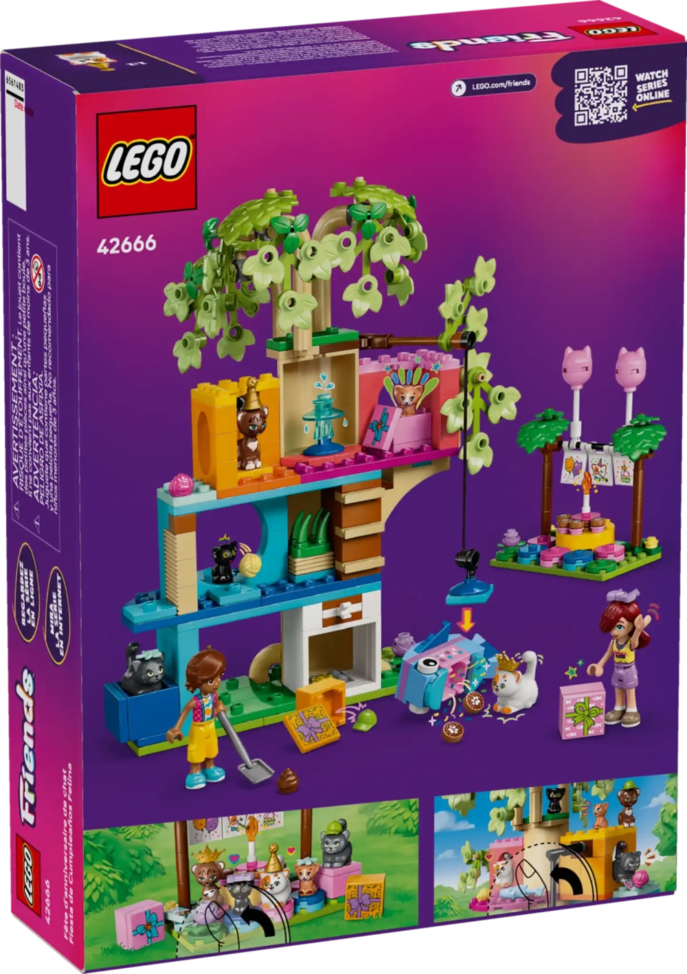Конструктор LEGO Friends 42666 Вечеринка по случаю дня рождения кошки и домик на дереве