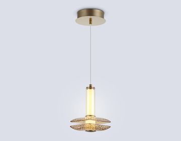 Подвесной светодиодный светильник 10W 3000K LH31001 BS/TI латунь/янтарь High Light Crystal Ambrella