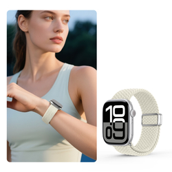 Эластичный ремешок серого цвета (Starlight) для смарт часов Apple Watch размером 38, 40, 41 и 42MM, серия Mixture Ultra Series от Dux Ducis