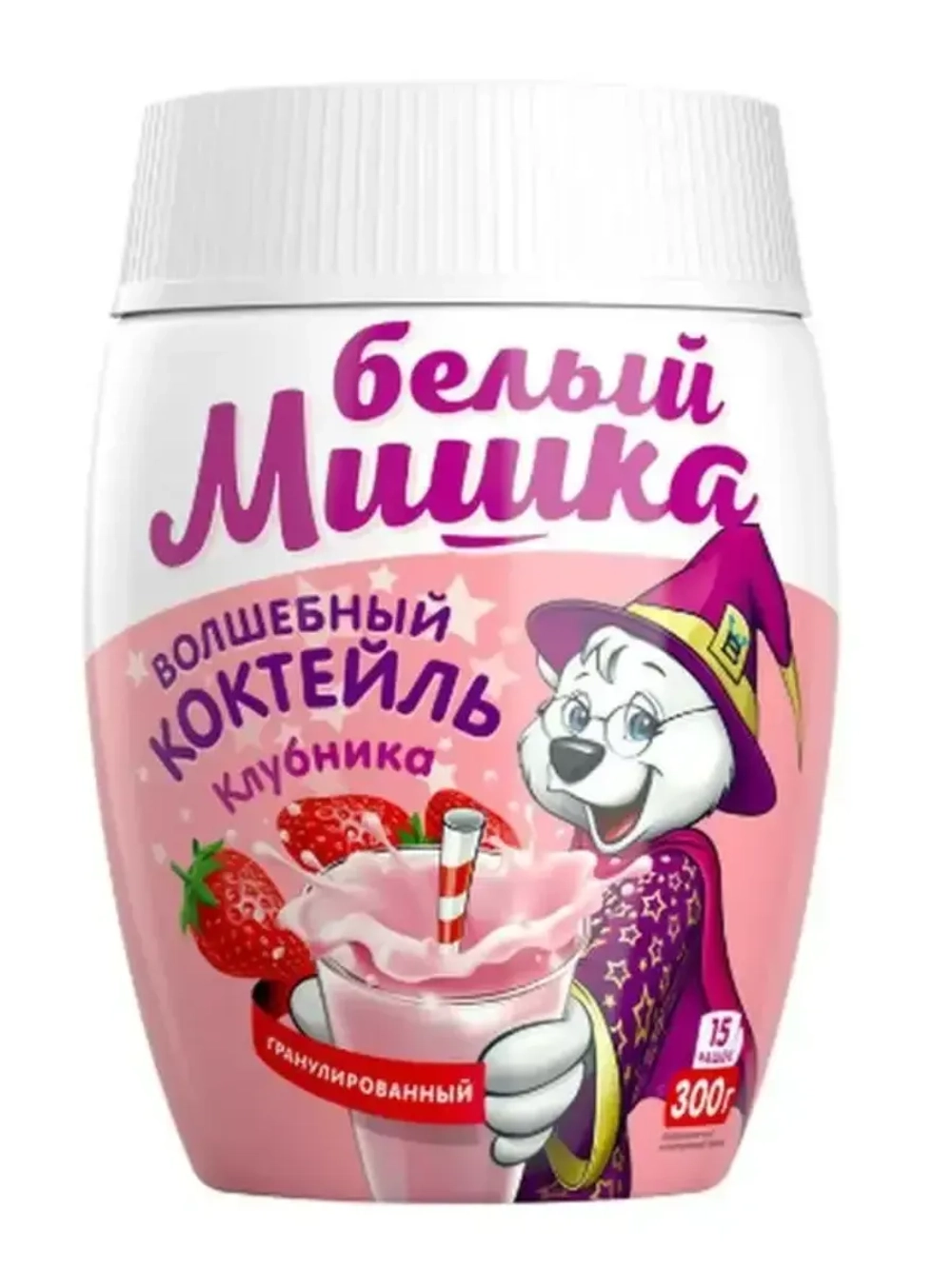 Молочный коктейль со вкусом клубники, 300 г