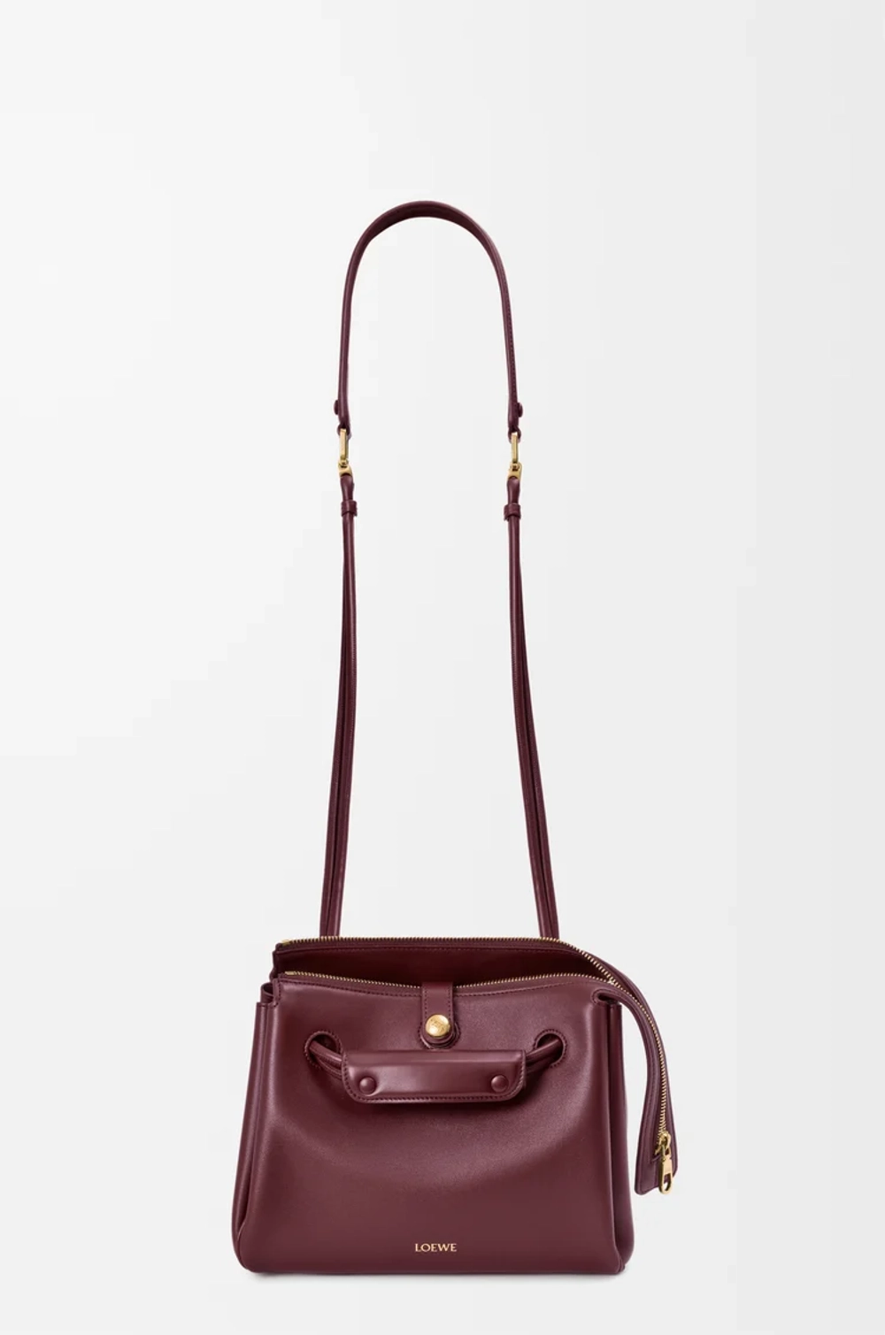Loewe Маленькая сумка Madrid из мягкой телячьей кожи, бургунди