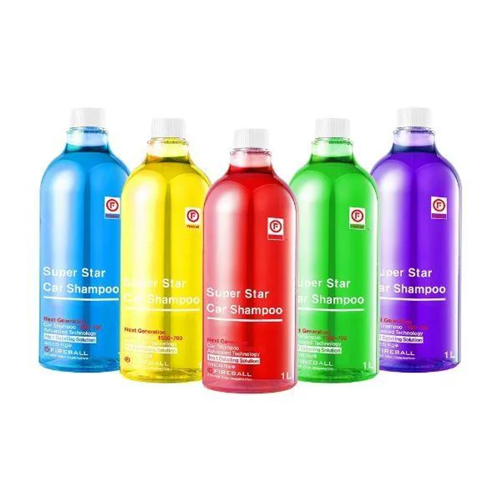 Автошампунь FIREBALL для ручной мойки Super Star Car Shampoo 1:500 PH7 Французский виноград (фиолетовый) 1л