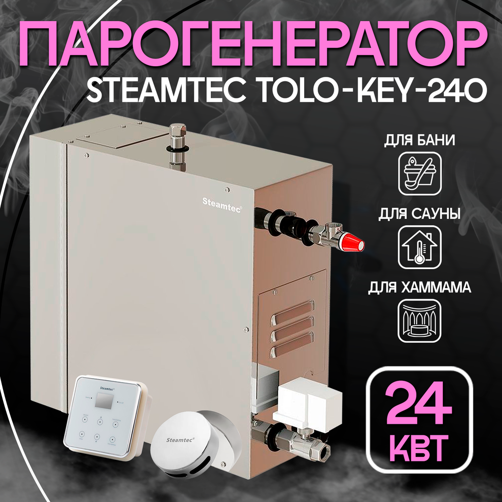 Steamtec TOLO KEY 240 - 24 кВт (ВЛАГОСТОЙКИЙ модуль управления). парогенератор для хамама и турецкой бани