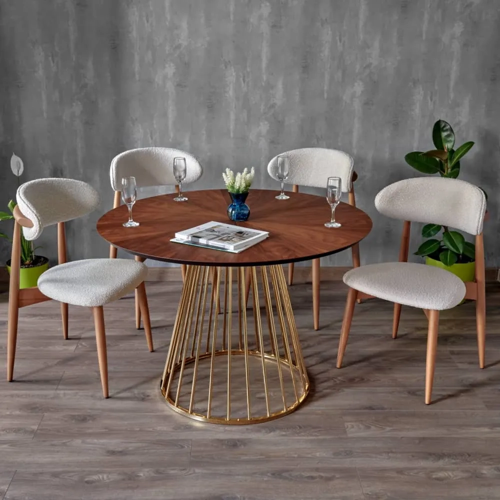Стул Bradex Home Lucas латте букле с ножками цвета орех