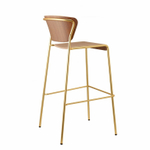 Стул барный Scab Design Lisa Wood, сатинированная латунь, орех