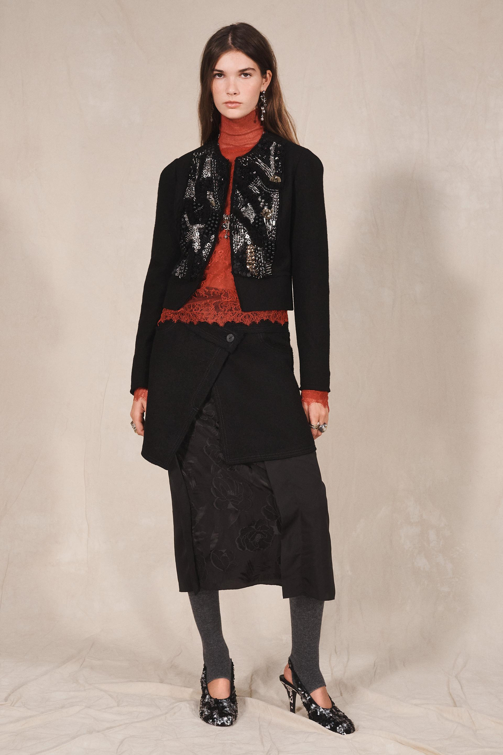 ZARA ОДНОТОННЫЕ ДЛИННЫЕ НОСКИ - LIMITED EDITION, СЕРЫЙ