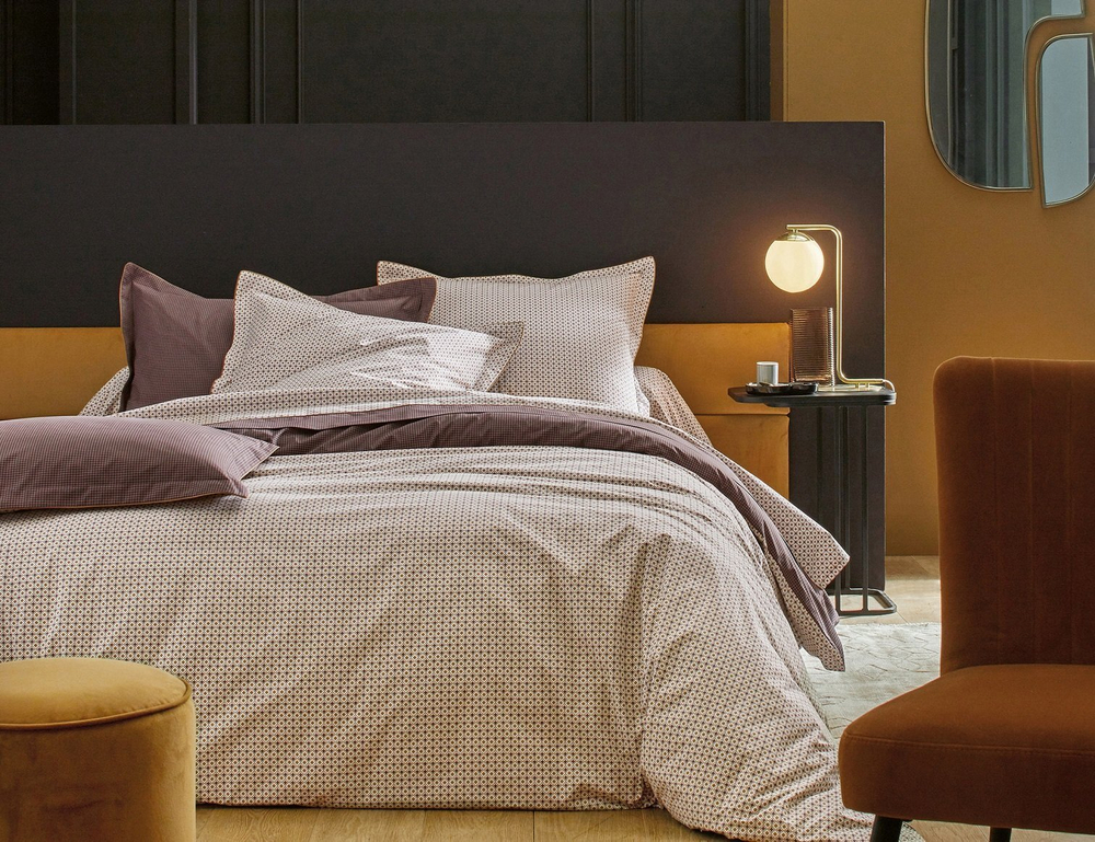 Постельное белье 2 спальное евро Blanc des Vosges Vice Versa Amethyste Франция